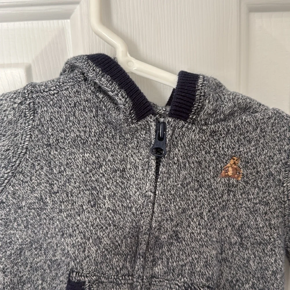 Baby Gap Marled Zippered Sweater Hoodie in Dark Night Size 3-6 Months